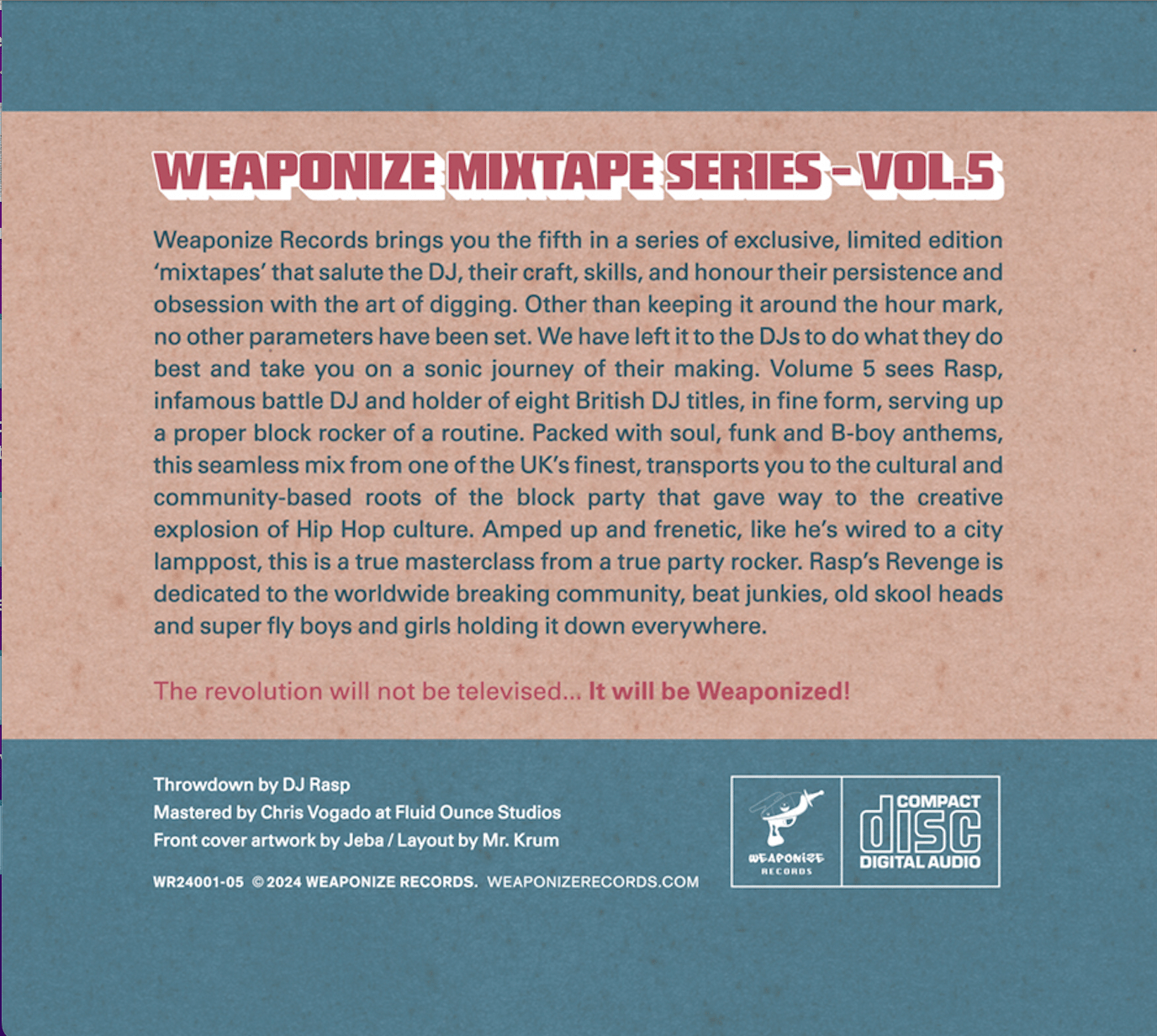 RASP'S REVENGE BY DJ RASP (LIMITED CD) | Weaponize Records